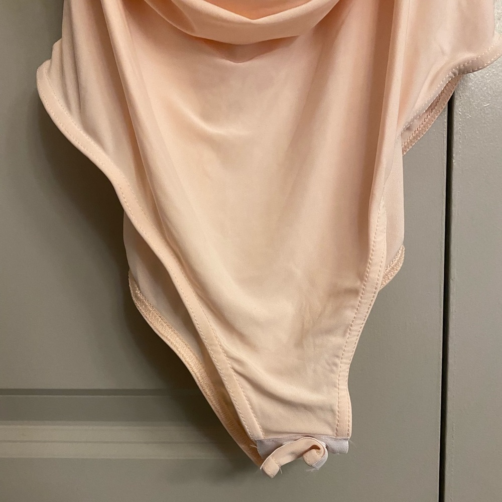 Cowl Neck Bodysuit in Light Pink/Peach - Picture 4 of 6